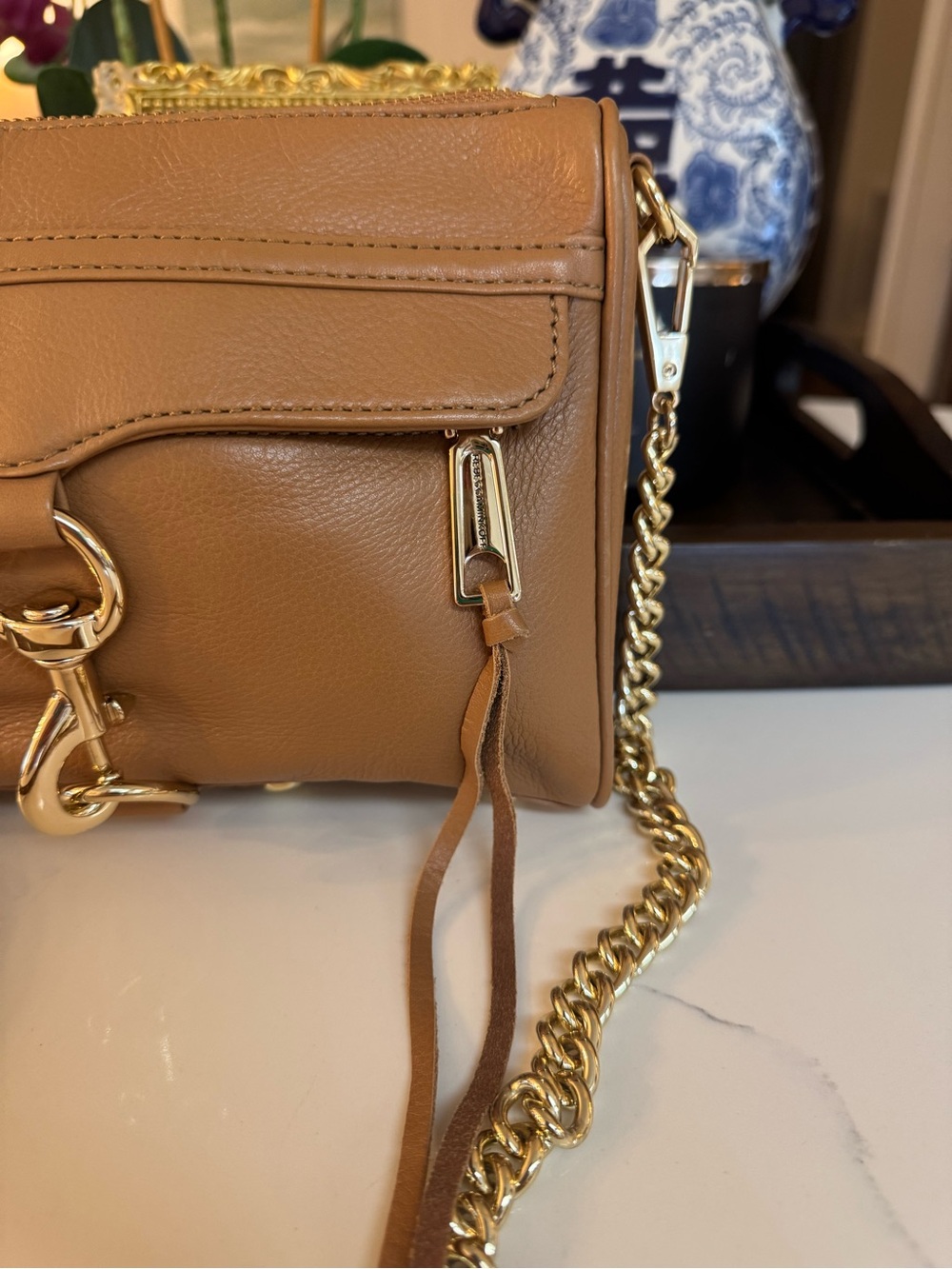 🤎 NWOT REBECCA MINKOFF TAN MINI M.A.C LEATHER CROSSBODY BAG! - Picture 3 of 13